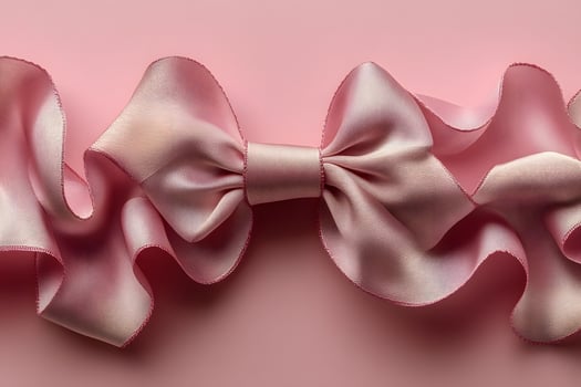 Elegant Pink Ribbon Bow on Soft Pastel Background for Gift Wrapping or Decoration Design photo
