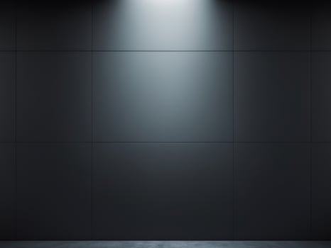 Sleek Black Wall and Celestial Light for Logo or Product Displays. photo
