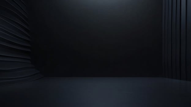 Empty room with abstract walls and floor lighting creating dramatic atmosphere for product placement photo