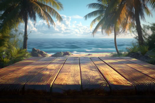 Tropical Beachfront Paradise Summer Vacation Scene for Design photo