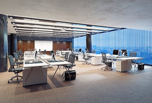 Modern office interior design 3d render photo