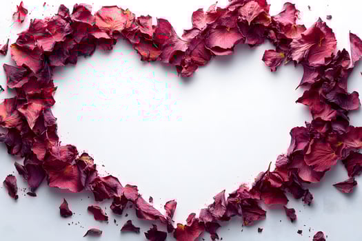 Romantic Heart-Shaped Rose Petals Arrangement for Valentine's Day Decor photo
