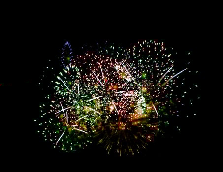 color fireworks in the night sky photo