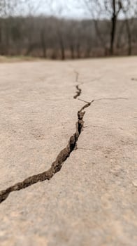 Cracked Earth in Close-Up During Drought Season Highlighting Environmental Impact and Climate Change Issues photo