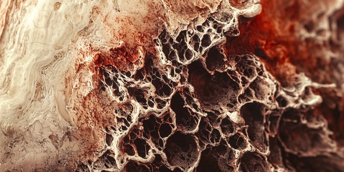 A close up of a piece of wood with a red stain photo