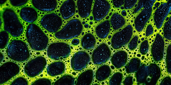 A close up of bubbles in a black and yellow pattern photo