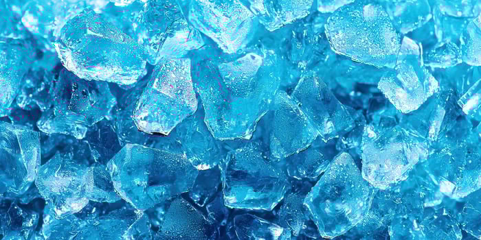 Blue ice crystals on a wall photo