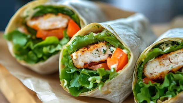 Fresh and Healthy Pita Rolls with Vegetables photo