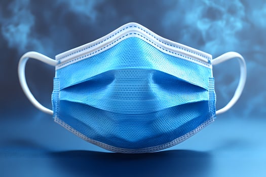 Healthcare Safety Concept Blue Surgical Face Mask for Medical Use photo