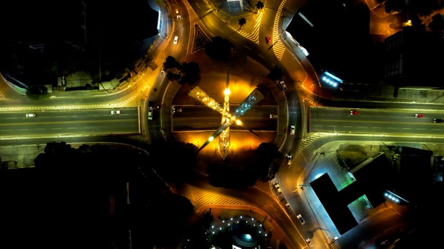 Famous Goiania Skyline in Goiania Goias Brazil . Street Roundabout. photo