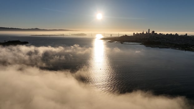 Incredible Sunrise Sky in San Francisco California United States. photo