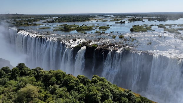 Beauty Wild Water Falls in Victoria Falls Matabeleland North Zimbabwe . Vacation Landmark. photo