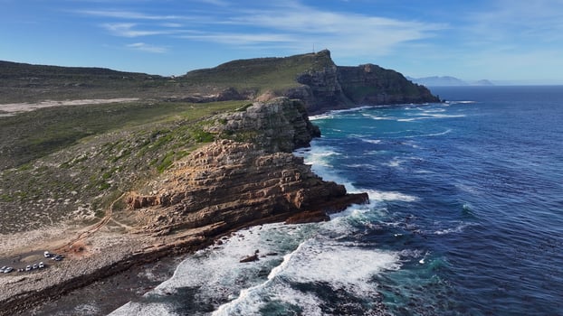 Above Famous Cape of Good Hope at Cape Town Western Cape South Africa. Cape Point Navigation. photo