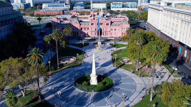 Beautiful Buenos Aires Skyline at Buenos Aires Buenos Aires in Argentina.. Square Office. photo