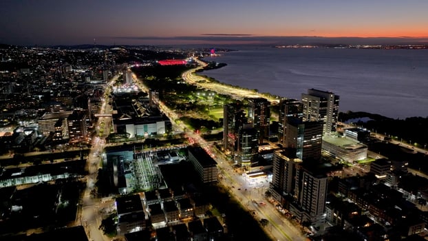 Outdoors Sunset City in Porto Alegre Rio Grande do Sul Brazil. photo