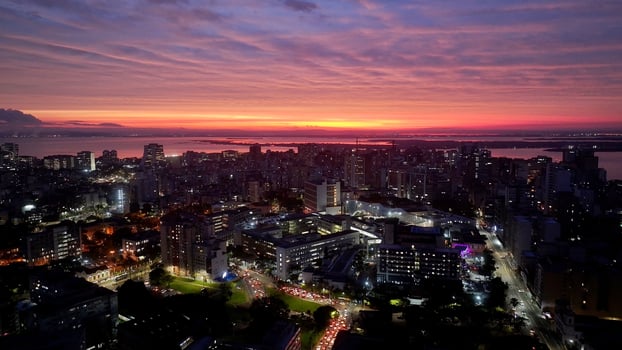 Amazing Porto Alegre Skyline at Porto Alegre Rio Grande do Sul Brazil. Travel Towers. photo