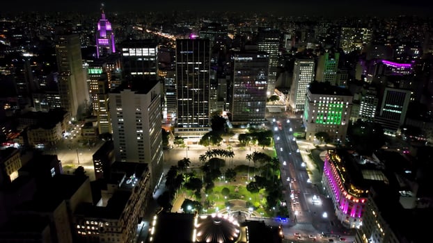 Stunning City Night in Sao Paulo Sao Paulo Brazil. photo