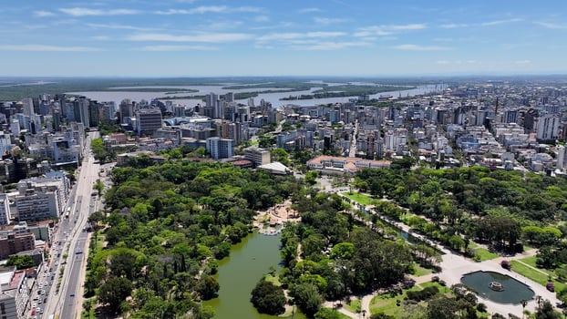Outdoors Porto Alegre Skyline in Porto Alegre Rio Grande do Sul Brazil.. Awesome Skyscrapers. photo