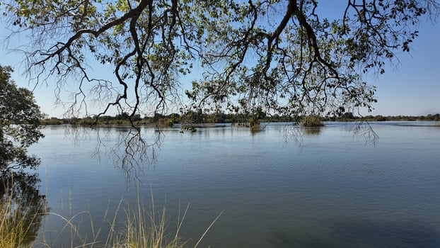 Stunning Zambezi River in Livingstone Northern Rhodesia Zambia. photo
