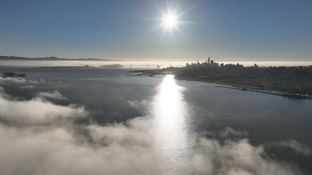 Amazing Sunrise Sky in San Francisco California United States. photo