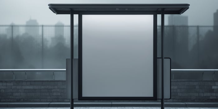 Empty light box mockup at bus stop advertising display promotional media photo