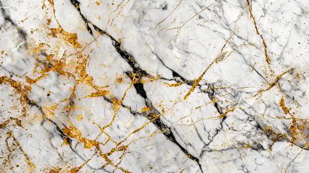 Elegant White Marble with Gold Veins and Cracks photo