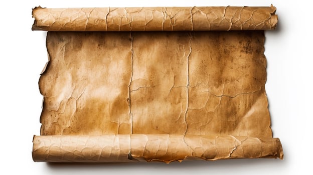 Aged Paper Scroll with Cracked Texture Background photo