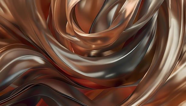 A close up of a metal and copper swirl photo