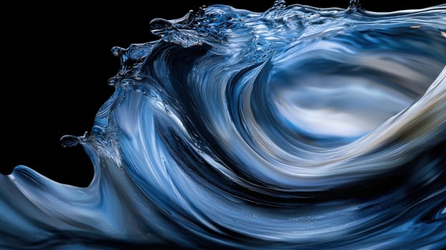A wave of water with a splash of blue photo