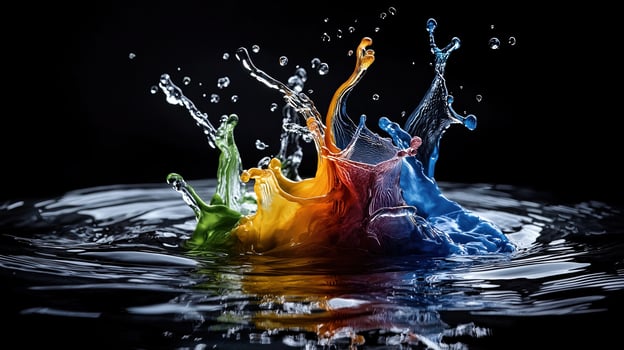 Colorful splash of water photo