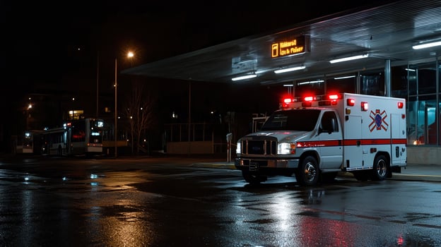 Ambulance at night photo