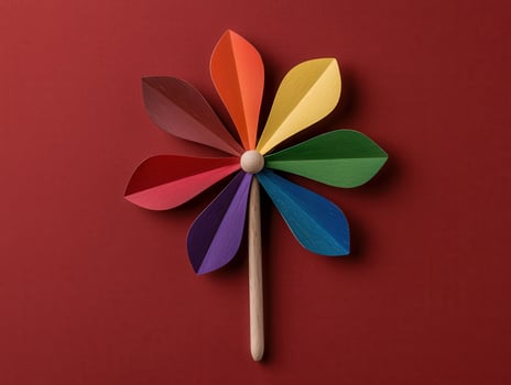 a colorful pinwheel made out of paper photo