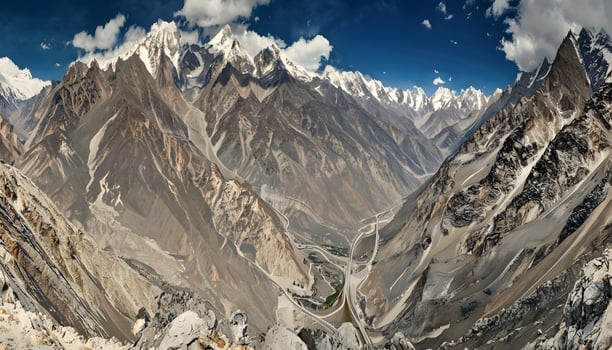 A view of the mountains from a high point photo
