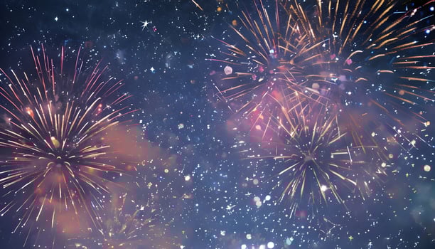 Fireworks in the sky with many colors photo