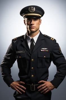 A man in uniform posing for the camera photo