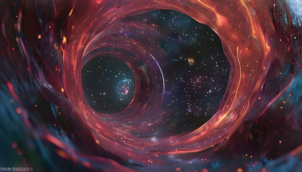 A black hole is seen in the center of a galaxy photo