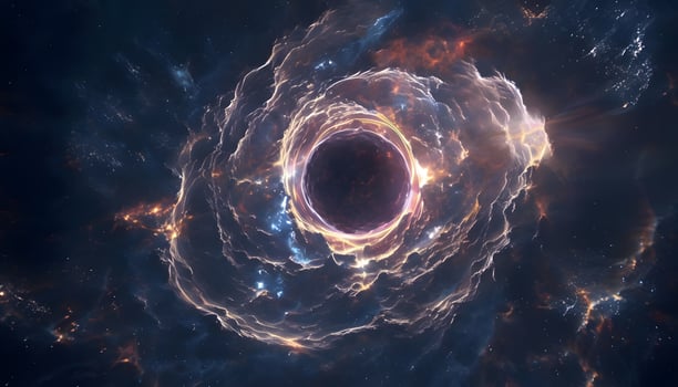 A black hole in space with a bright light photo
