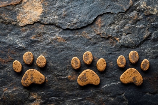 Animal Tracks on Stone Background - Nature and Wildlife Concept for Prints or Posters photo