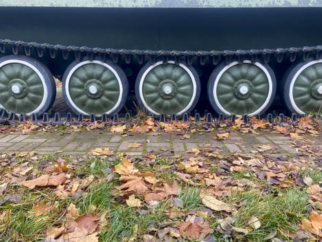 Tank caterpillar wheels, wheel samples photo