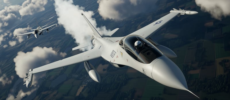 two fighter jets flying in the sky photo