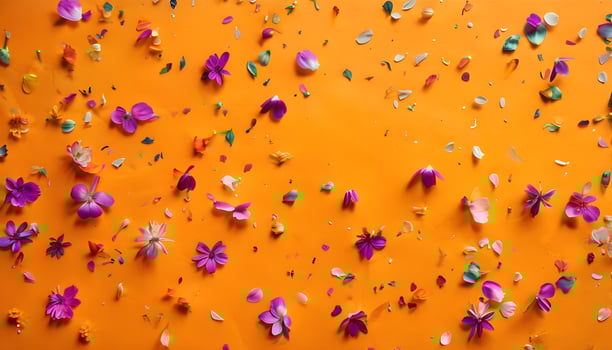 A colorful flower arrangement on an orange background photo