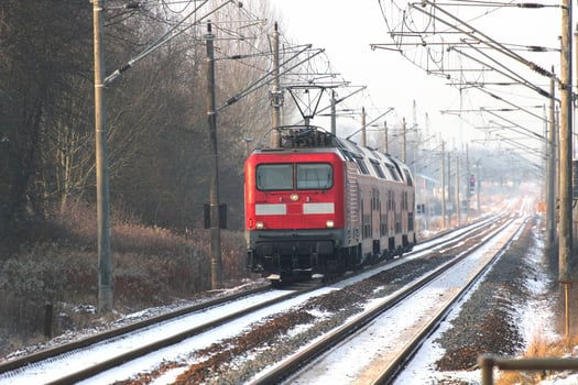 A German locomotive in winter. photo