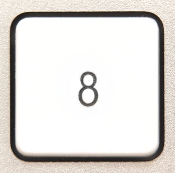 Button 8 from a modern numpad. photo