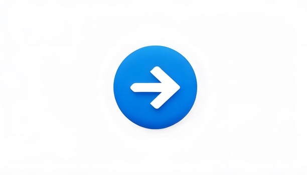 A blue arrow pointing in the air on a white background photo