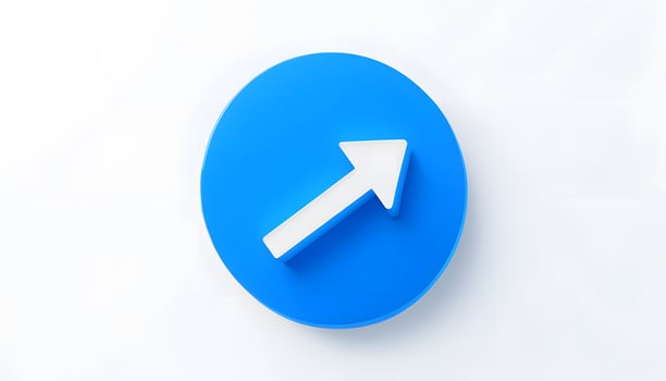 A blue button with an arrow pointing up photo