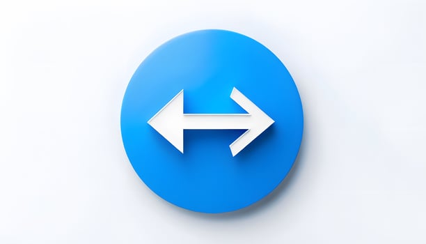 A blue button with an arrow pointing to the left photo