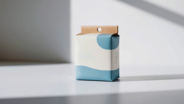 A clean, minimal design for eco-friendly laundry detergent, combining functionality with sustainable packaging photo