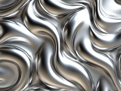 Shimmering silver fluid texture creating dynamic wave patterns photo