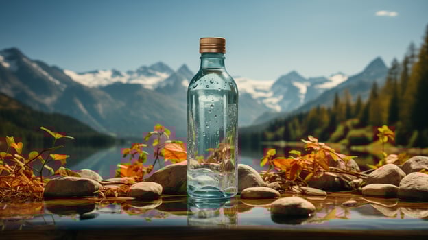 Clear water in the mountains. photo