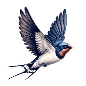 A bird flying in the air with its wings spread photo